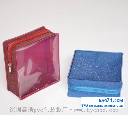 Customized logo for wholesale supplier of PVC makeup bags for multi compartment toiletries